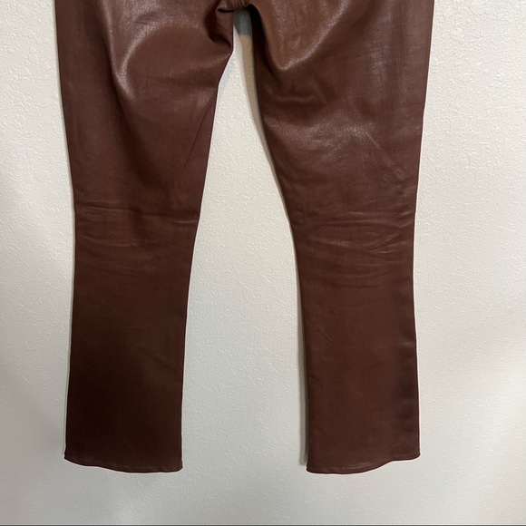 L'AGENCE Selma Coated Baby Bootcut Jeans High Rise Dark Mocha sz 26 - Picture 6 of 12
